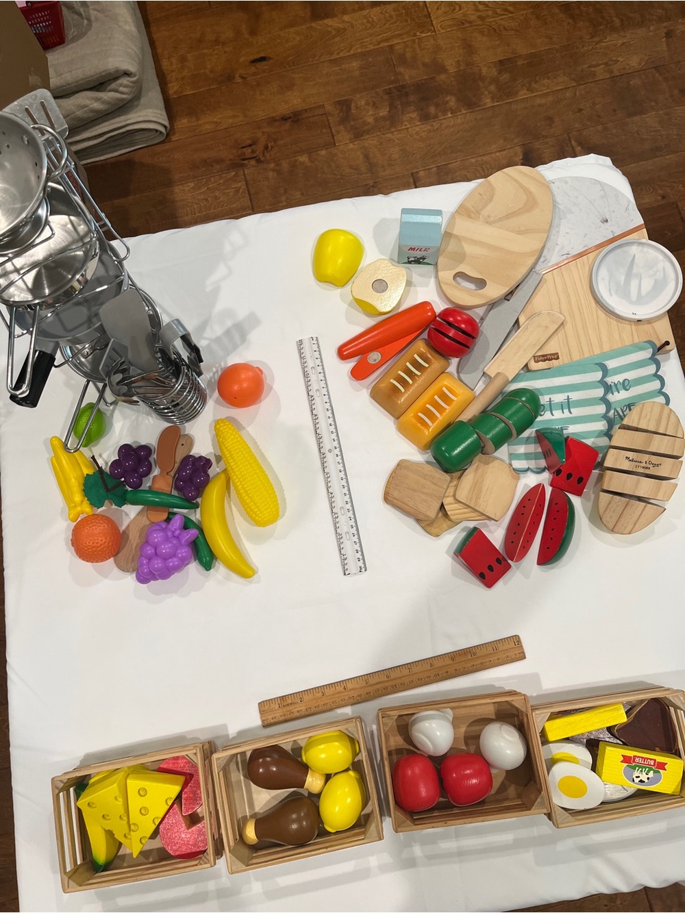 CHILDREN’S KITCHEN SET—POTS, PANS, FOOD GROUPS, UTENSILS